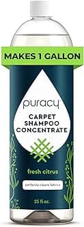Puracy Carpet Shampoo – Pet Carpet Cleaner Solution, Stain Remover, Pet Stain & Odor Remover, Rug & Upholstery Cleaning Solution, Concentrated (Fresh Citrus, 25oz)