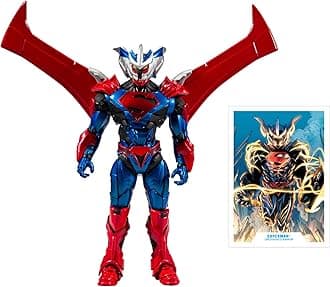 DC Multiverse Superman Unchained Armor Figure with Posable Wings, 22 Moving Parts, Art Card, Ultra Articulation, Window Box Display, Based on Comic Book Character