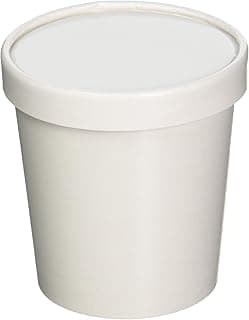 25ct White Pint Frozen Dessert Containers 16 oz