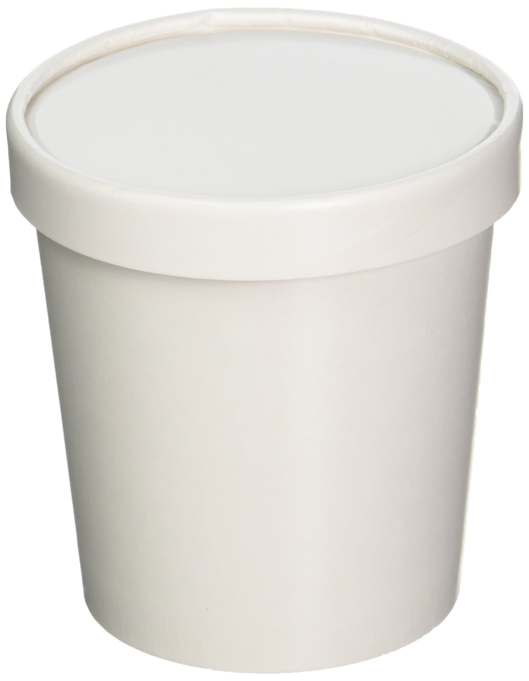 25ct White Pint Frozen Dessert Containers 16 oz
