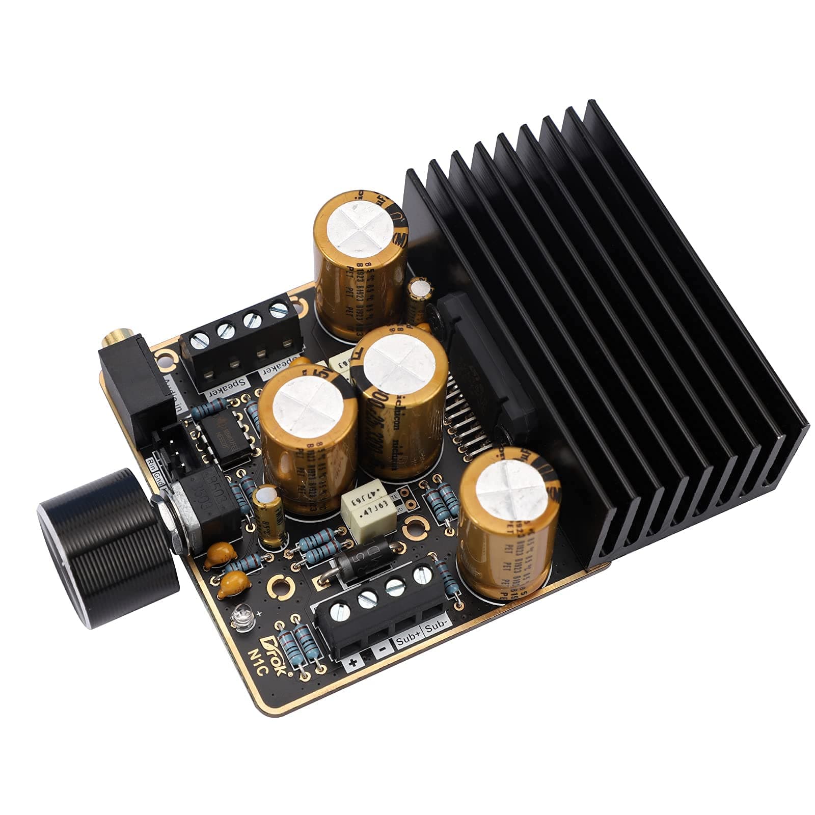 DROK Class AB Amplifier, 2.1 Channel 80W+80W Stereo and120W Pure Bass 9-18V 4Ω Audio Amplifier Board