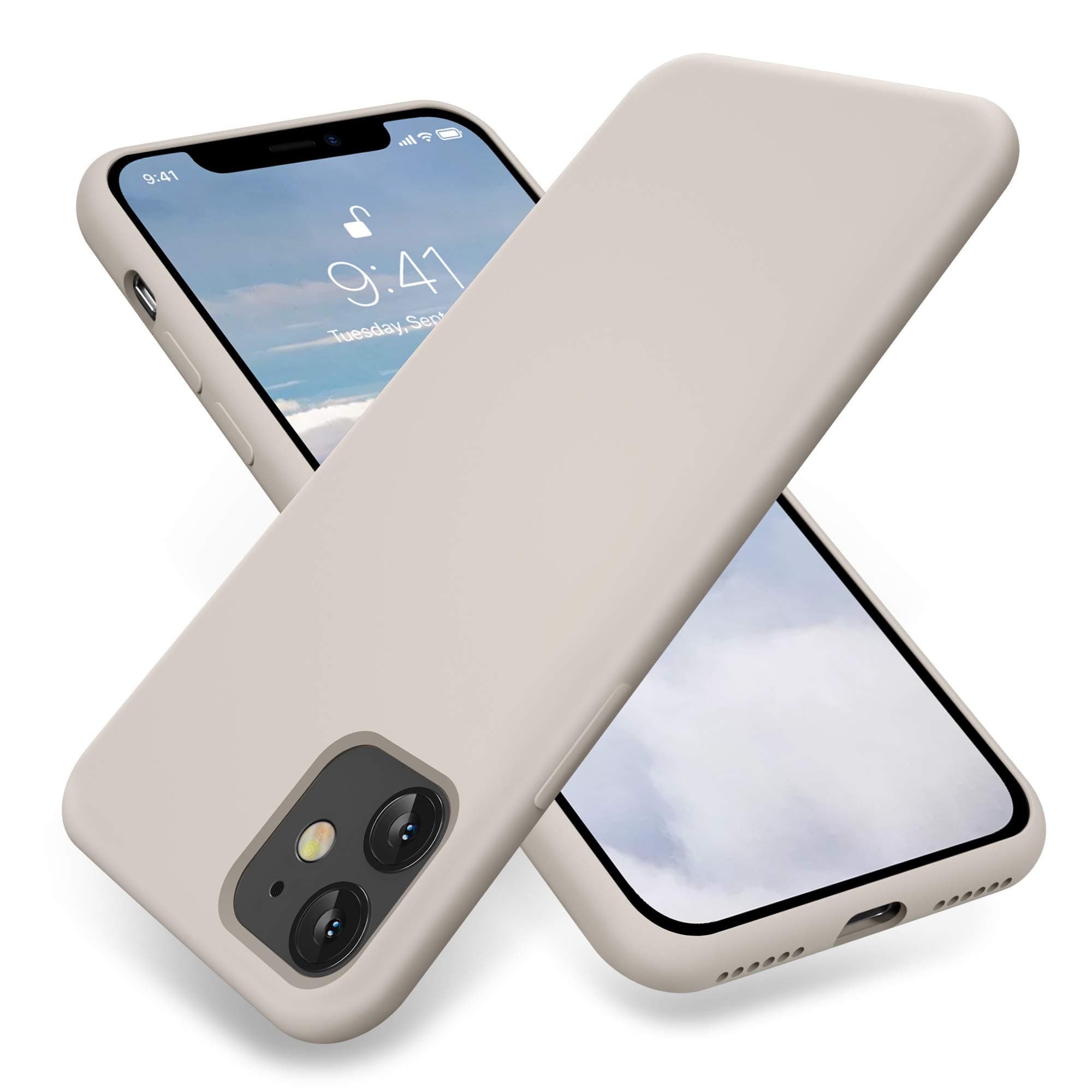 AOTESIERCompatible with iPhone 11 Case, [Food Grade Silicone] Full Body Drop Shockproof Protection with Soft Anti-Scratch Lining Phone Cases for iPhone 11 6.1 inch, Stone