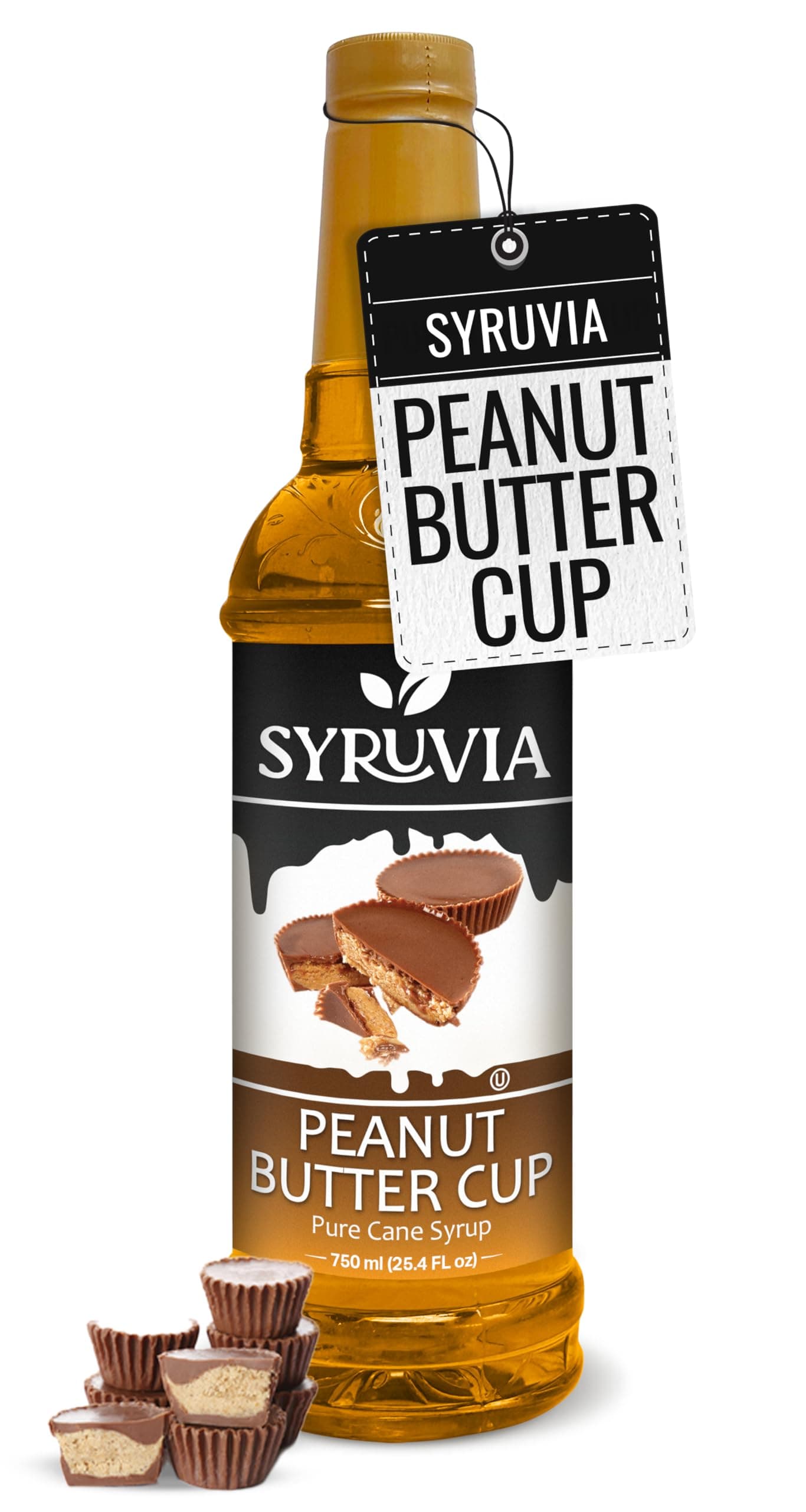 Coffee Syrup, Peanut Butter Cup Flavored Syrup for Drinks, Lattes, and Desserts – 25.4 fl oz
