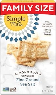 Almond Flour Crackers, Family Size, Fine Ground Sea Salt - Gluten Free, Vegan, Healthy Snacks, 7 Ounce (Pack of 1)