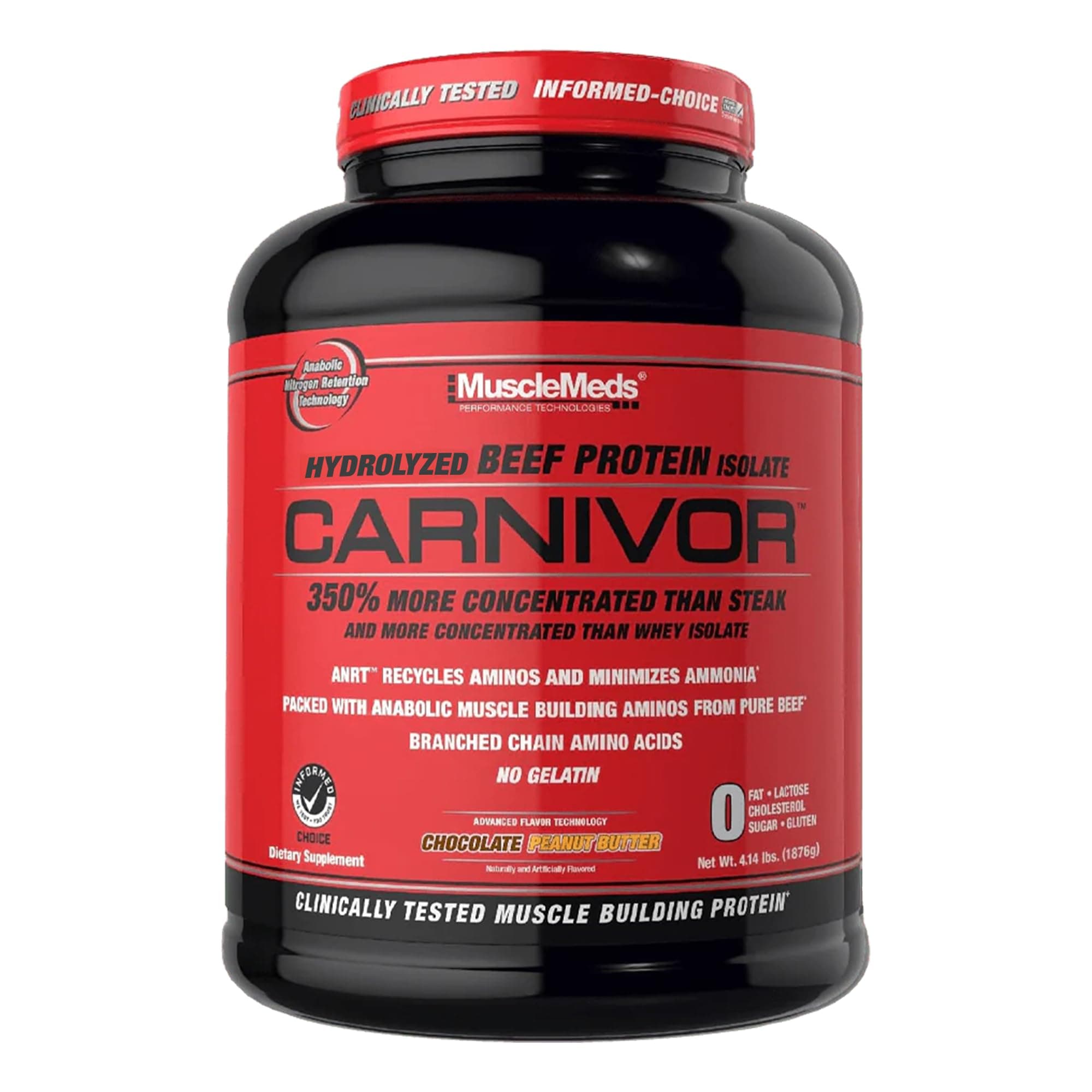 MuscleMeds Carnivor Beef Protein Isolate Powder, Chocolate Peanut Butter, 4 Pound