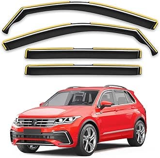 in-Channel Window Rain Guards Fit for VW Volkswagen Tiguan 2018 2019 2020 2021 2022 2023 2024,Extra Durable Window Deflectors Window Visors Vent Shades Vent Visors Car Accessories-4 pcs Q25
