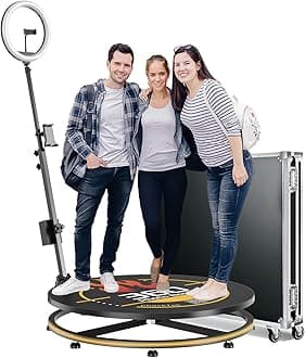 360 Photo Booth Machine for Parties with PhotoBooth Chacktok VIP,Software APP Remote Automatic Slow Motion Rotating 360 Video Camera Booth for 3-5 People(31.5"-CD-Flight Case)