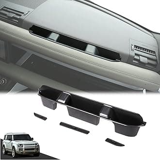 Co-pilot Front Organizer Tray Compatible with LR Defender 90/110/130 2020-2025 Accessories, Dashboard Side Storage Box ABS Black
