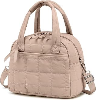LEDAOU Lunch Box for Women Lunch bag Quilted Puffer Lunch Box with Adjustable Strap Insulated Reusable Lunch Tote for Work School Picnic Travel
