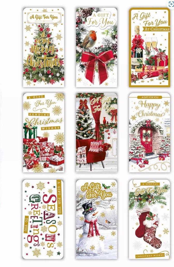 9 x Christmas Money Wallets with Envelopes Cute Design