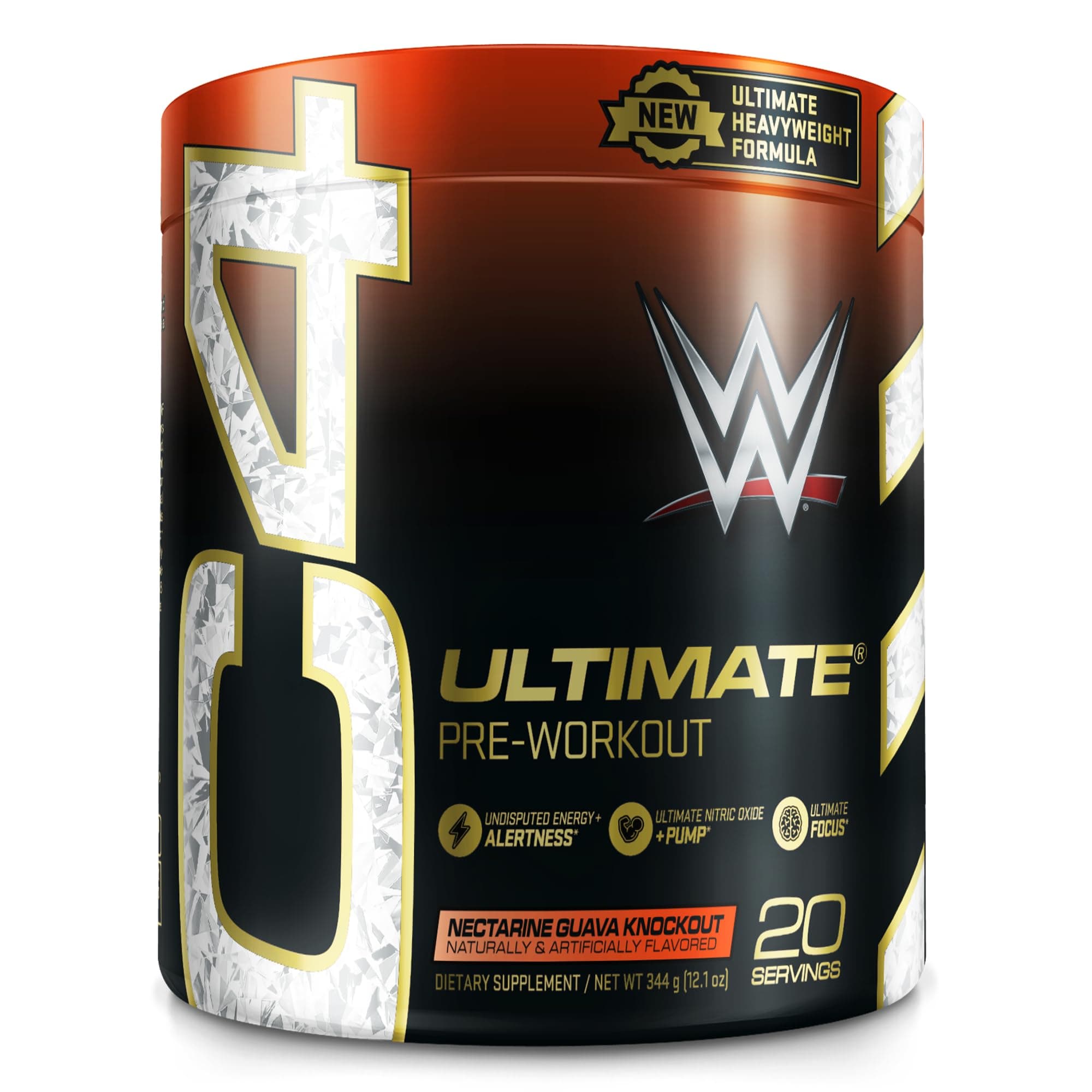 Cellucor C4 Ultimate x WWE Pre Workout Powder Nectarine Guava Knockout - Sugar Free Preworkout Energy Supplement for Men & Women - 300mg Caffeine + 3.2g Beta Alanine + Patented Creatines - 20 Servings