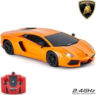 Lamborghini Aventador LP700-4 Officially Licensed Remote Control Car 1:24 Scale Working Lights 2.4Ghz (Orange)