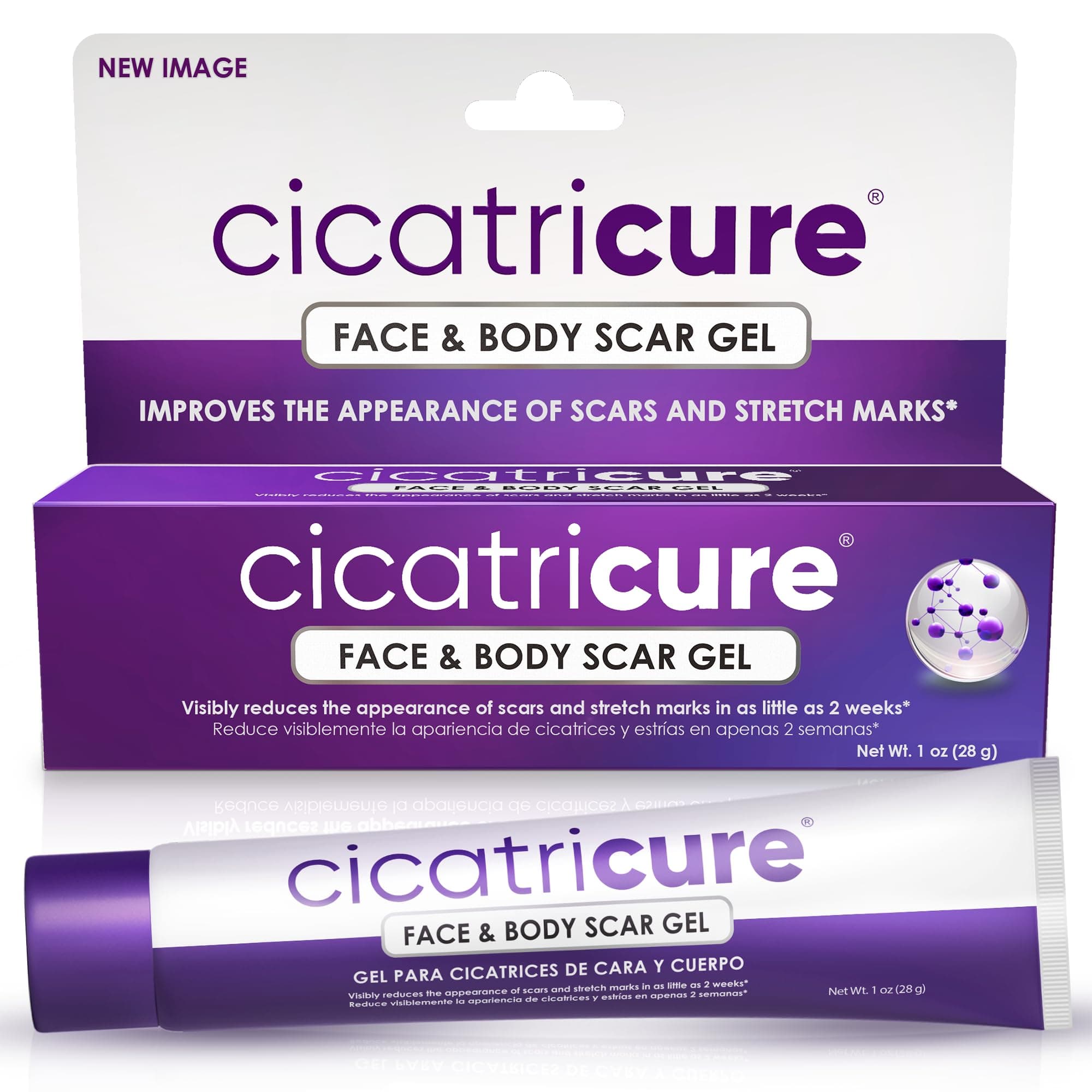 Cicatricure Face & Body Scar Gel, Reduces the Appearance of Old & New Scars, Stretch Marks, Surgery, Injuries, Burns and Acne, 1 Ounce (Packaging May Vary)