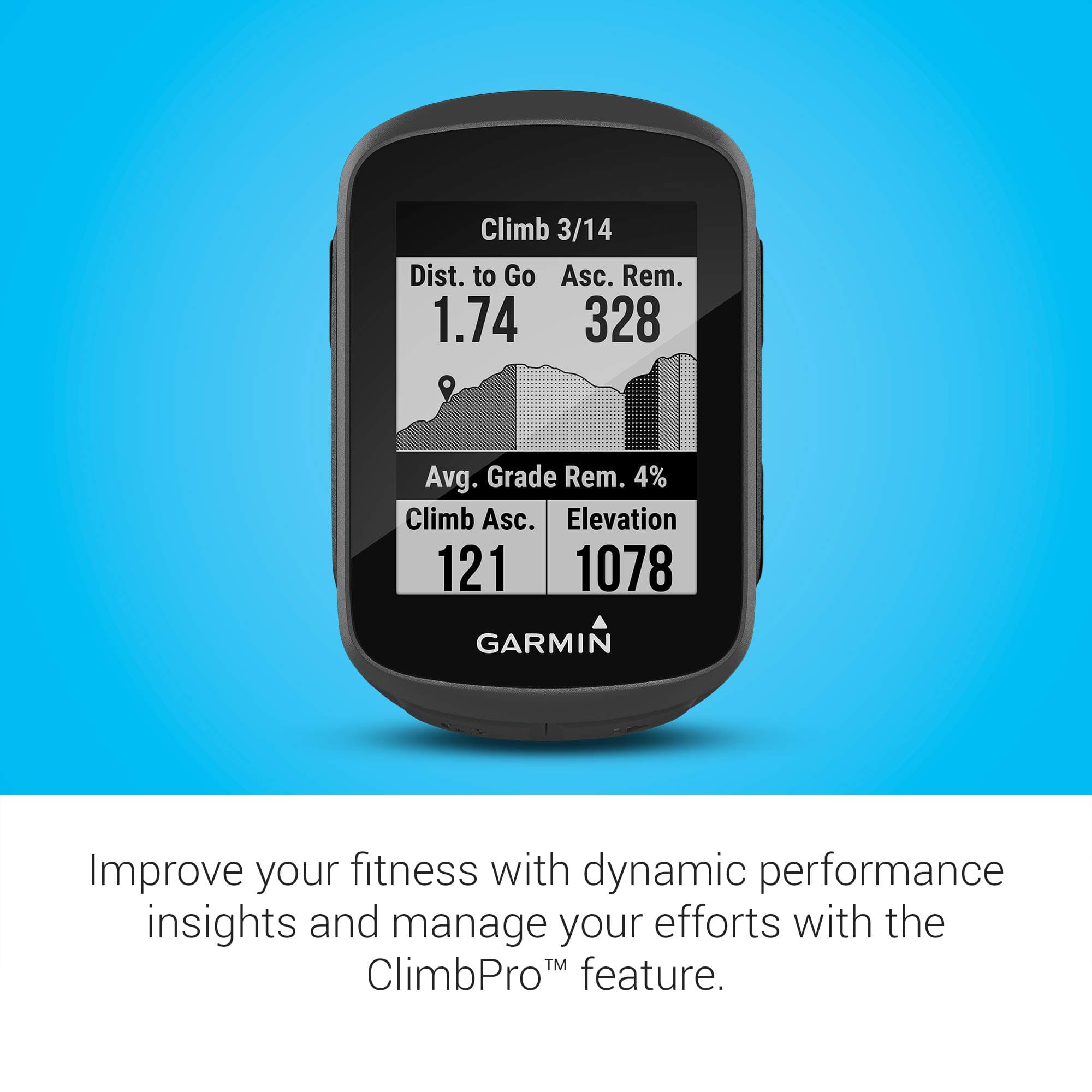 Garmin Edge® 130 Plus, GPS Cycling/Bike Computer, Download Structure Workouts, ClimbPro Pacing Guidance and More (010-02385-00), Black