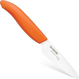 Kyocera Advanced Ceramic Revolution Series 3-inch Paring Knife, Orange Handle, White Blade