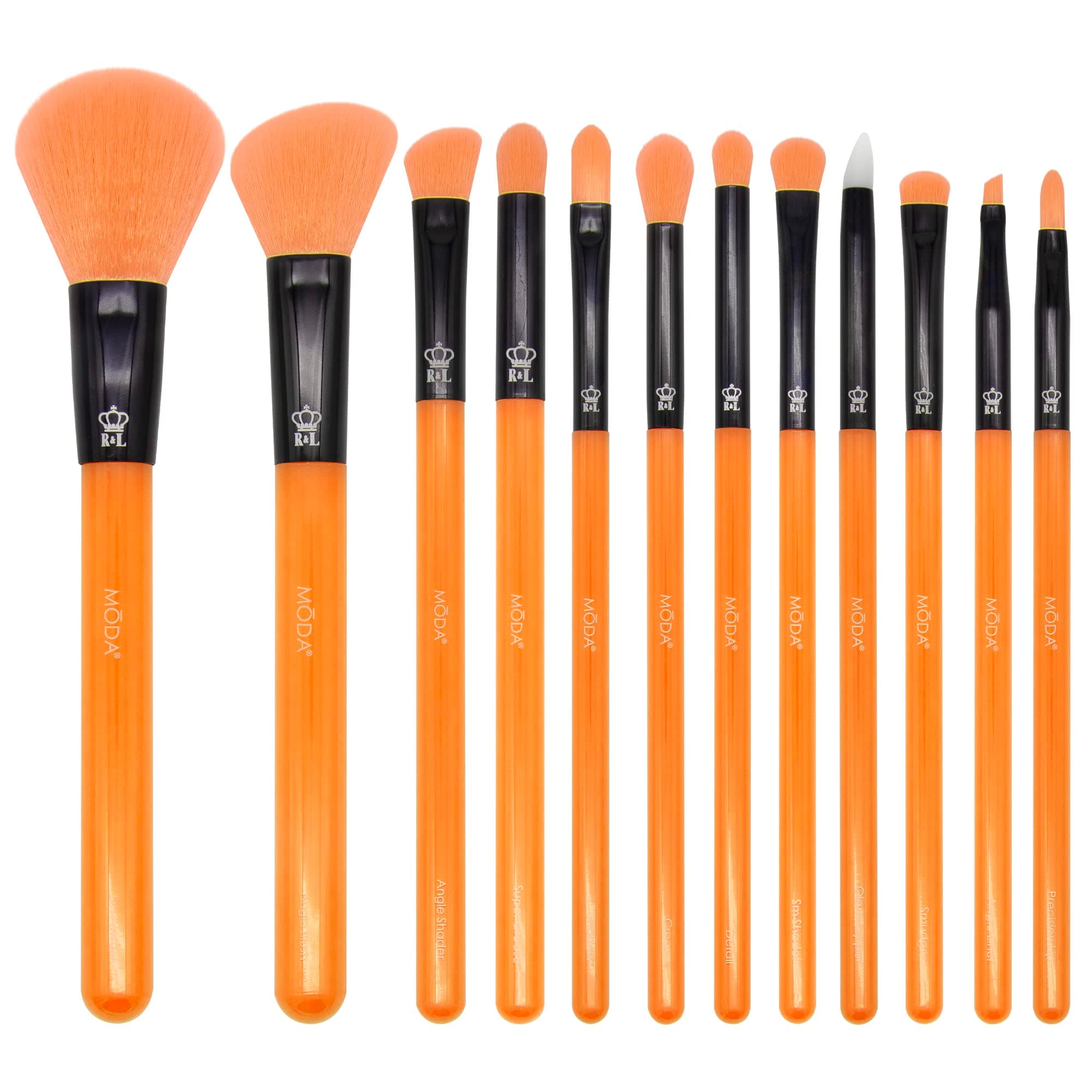 Neon Makeup Brush Set – 12pc Face & Eye Brush Kit with Soft Vegan Filaments – Blending, Contouring, Highlighting – Cruelty-Free, Bold Neon Design