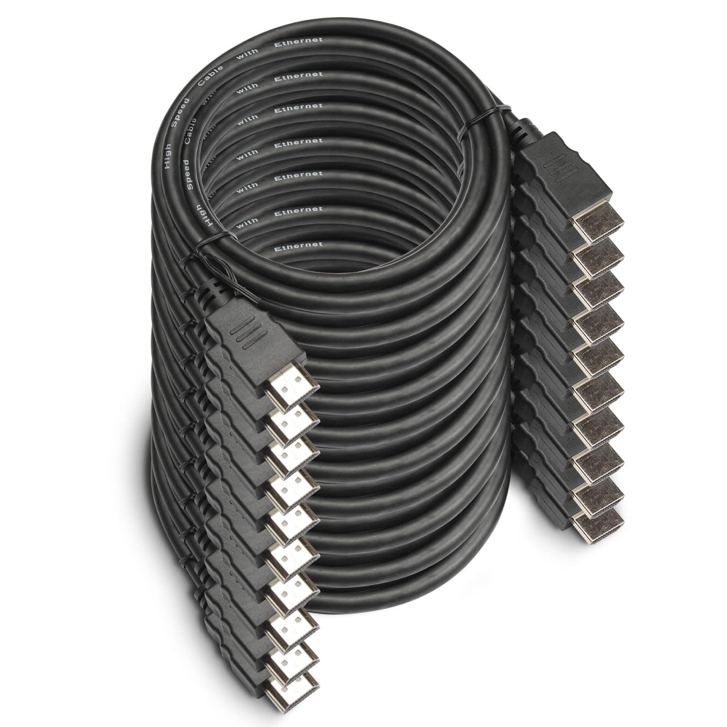 6-Feet HDMI Cable 4K with Ethernet Category 2 Certified 3D Support and Audio Return Channel V2.0 (10-Pack)