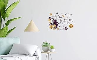 Nail Design with Flowers Artwork Room Decor Wall Sticker Decal15 W X 23" H (1 Piece) (W-0007)
