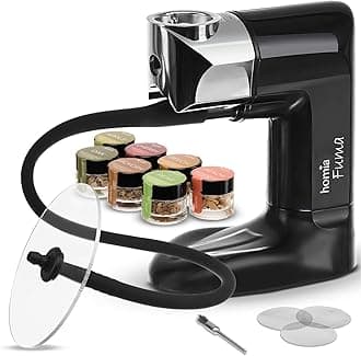 homia Smoking Gun Wood Smoke Infuser - Starter Kit, 12 PCS, Smoker Machine with Accessories and Wood Chips - Cold Smoke for Food and Drinks - Gift for Man