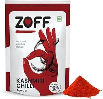 Zoff Kashmiri Red Chilli Powder – Sun-Dried Kashmiri mirch powder, and Cool Ground for a Pure, Flavorful Experience in Every Dish - kashmiri lal mirch powder 100g