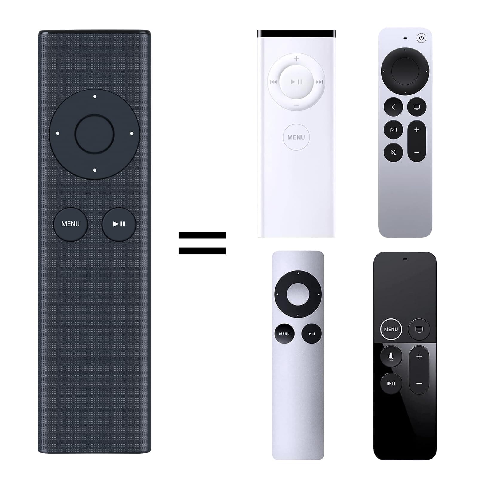 New Replacement Remote Control for Apple TV 1 2 3 A1427 A1469 A1378 A1294 V Box 1651APPLE MC377LL/A MD199LL/A MC572LL/A MM4T2AM/A MM4T2ZM/A Mac Music System (No Voice Function)