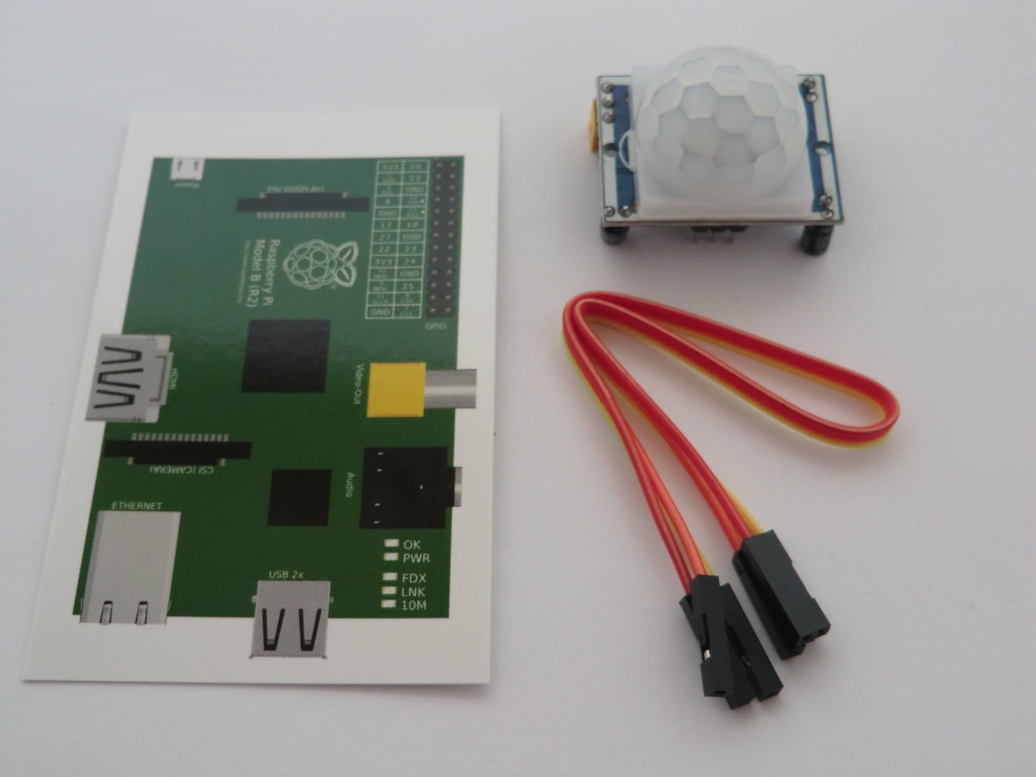 TR Computers HC-SR501 PIR Motion Alarm Detection Module for Raspberry Pi or Arduino. Comes with a GPIO Wiring Card for Pi & 3 IDC GPIO Cables