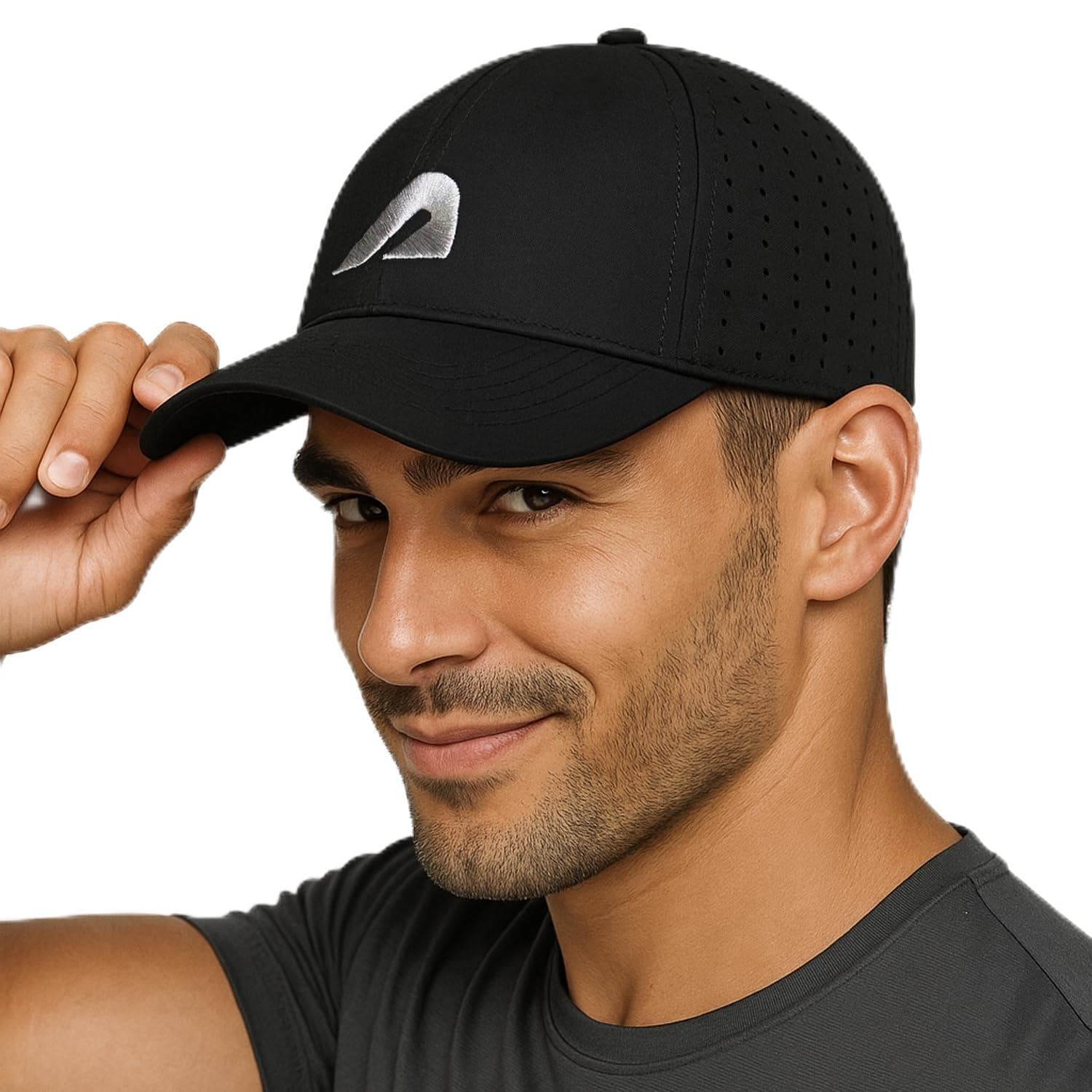 BoldfitUnisex Polyester Cap Snapback Stylish Quick Dry Sun Protection Headcap Sports Headwear Baseball, Cricket - Black,Free Size