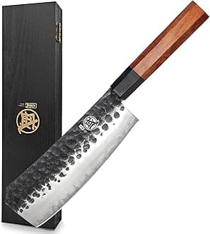 Boning Knife 7 inch - Hand Forged Japanese Meat Cleaver Knives, 3-Layer 9CR18MOV High Carbon Steel, Rosewood Handle & Sandalwood Box