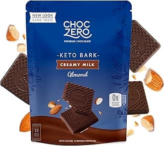ChocZero Milk Chocolate with Almonds Keto Bark, 6 Ounce (Pack of 1)
