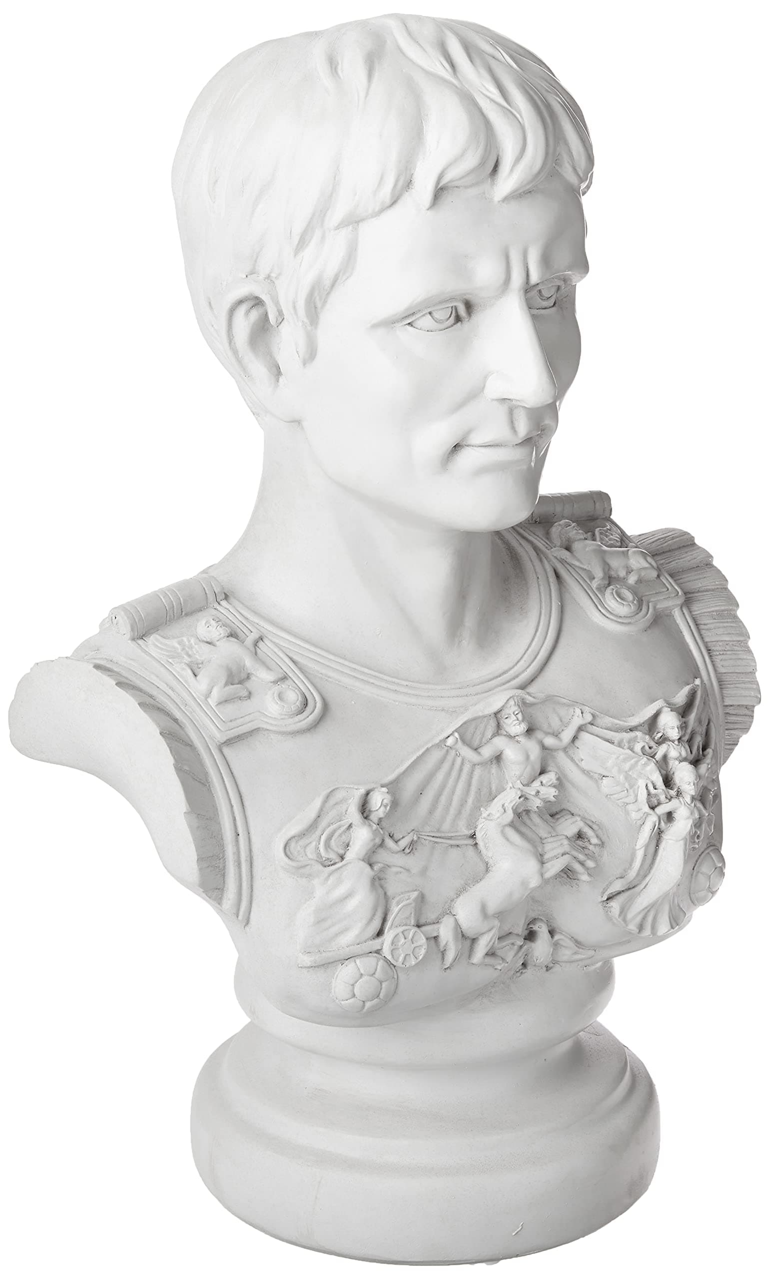 Design Toscano Augustus Caesar Primaporta Bust Statue, 10.5" Wx6.5 Dx18 H, Antique Stone