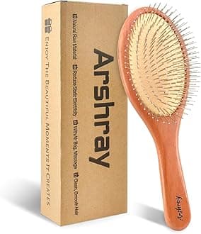 Wooden Brush With Air Holes At The Bottom,Can Massage The Scalp,Reduce Static Electricity,Deal With Knots And Detangling,Suitable For All Hair Types