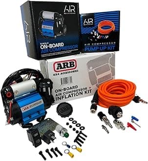 ARB Inflation Kit Air Compressor and Orange Air Hose Pump Up Kit with Quick Fitting Bundle On Board System, CKMA12 and 171302 Part Numbers in a New Air Systems Printed Box (Compressor & Inflation Kit)