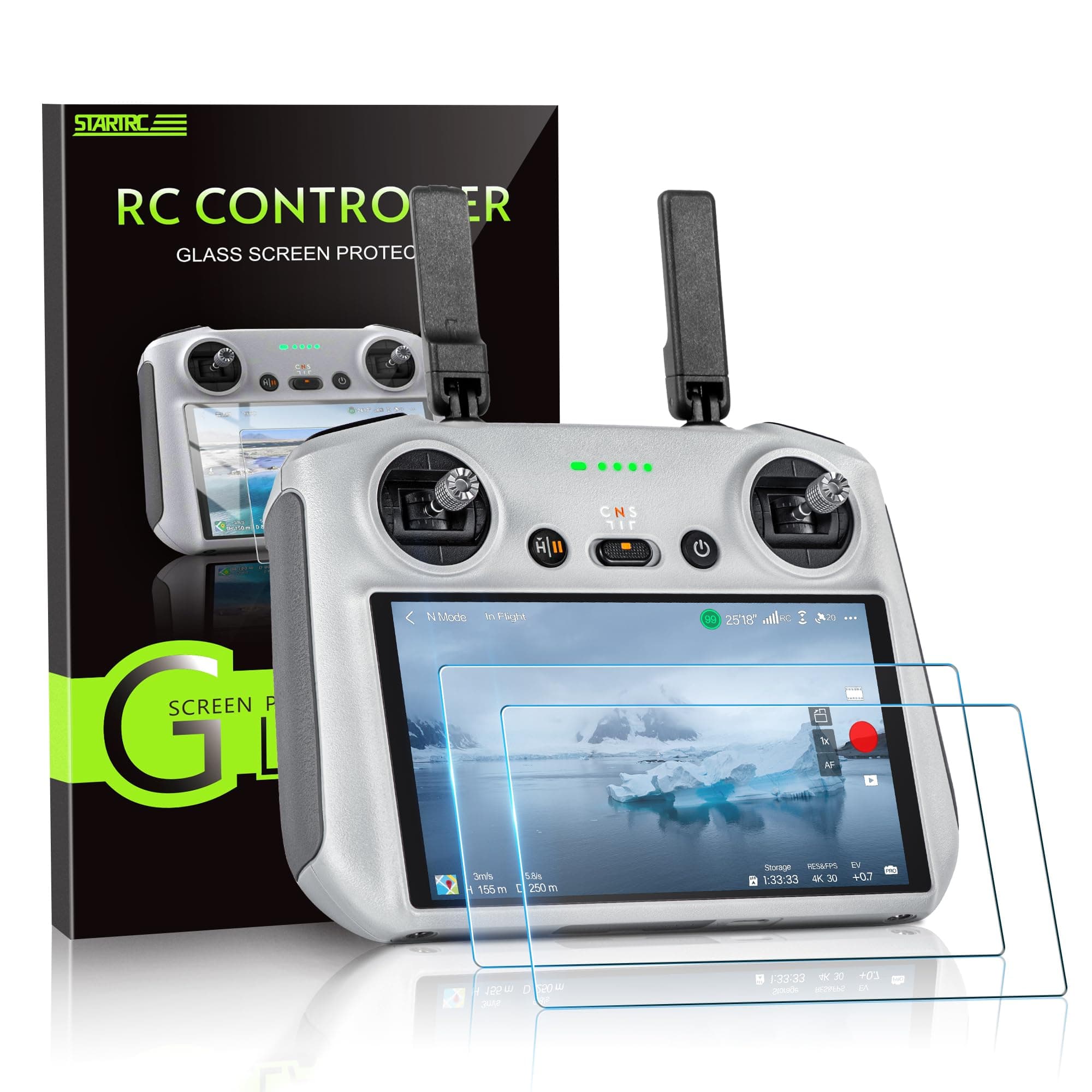 STARTRC Mini 5 Pro HD Tempered Glass Screen Protector Film for DJI Mini 5/4/3Pro/Air 3S RC /RC2 Remote Controller Accessories (2 PACK)