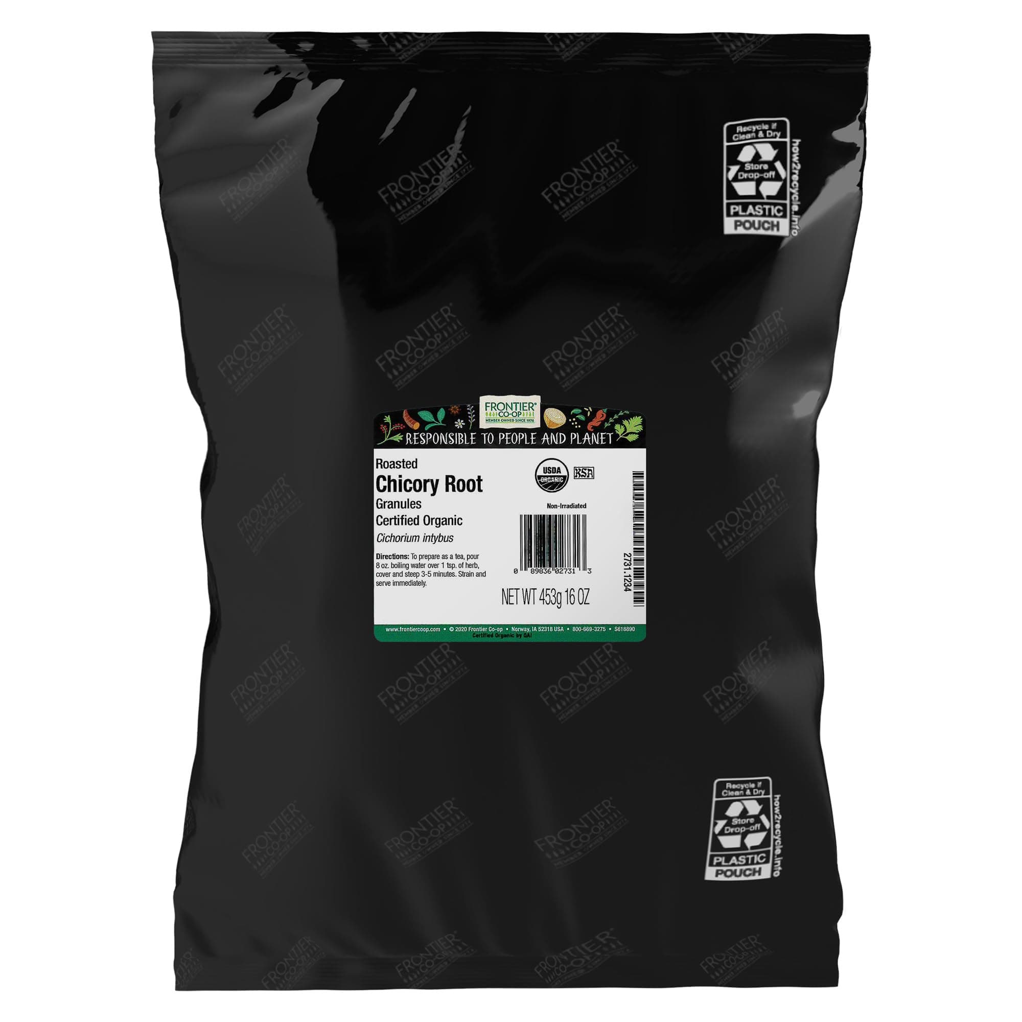 Frontier Natural Products Organic Roasted Chicory Root Granules, 16 Ounce