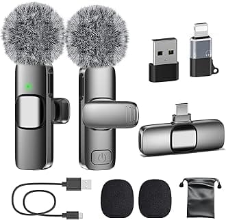 - PoP voice USB C Mini Microphone for iPhone 16/15/14/Android, Wireless Lavalier Microphone with Noise Reduction, Lapel Lav Mic for Vlog YouTube TikTok Recording, 12H, 65ft