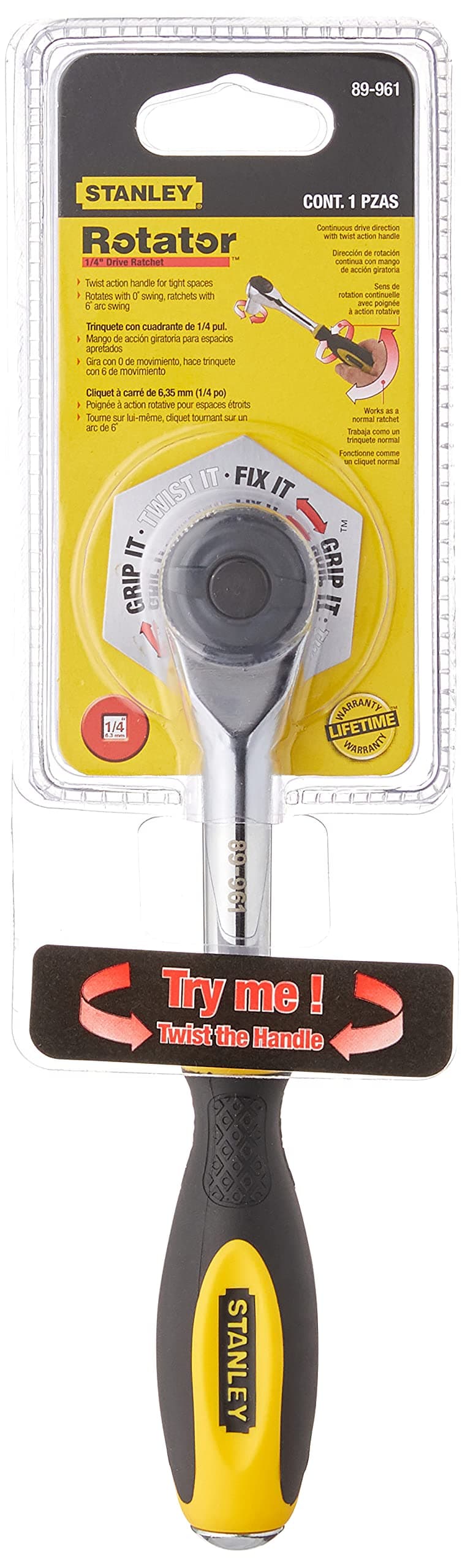 Stanley Hand Tools - 1/4 Drive Rotator Ratchet (89-961)