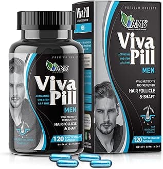 VivaPill for Men (120 Capsules) Vitamins for Hair, Skin and Nails | Revitalizing Formula Pills with Biotin, Dietary Supplement for Hair Growth with Collagen and Keratin