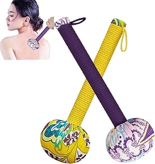 Mugwort Massage Hammer, Massage Tools Back, Shoulder & Body - Handheld Percussion Therapy Tool with US Design Patent, (Noble Yellow/deep Purple)