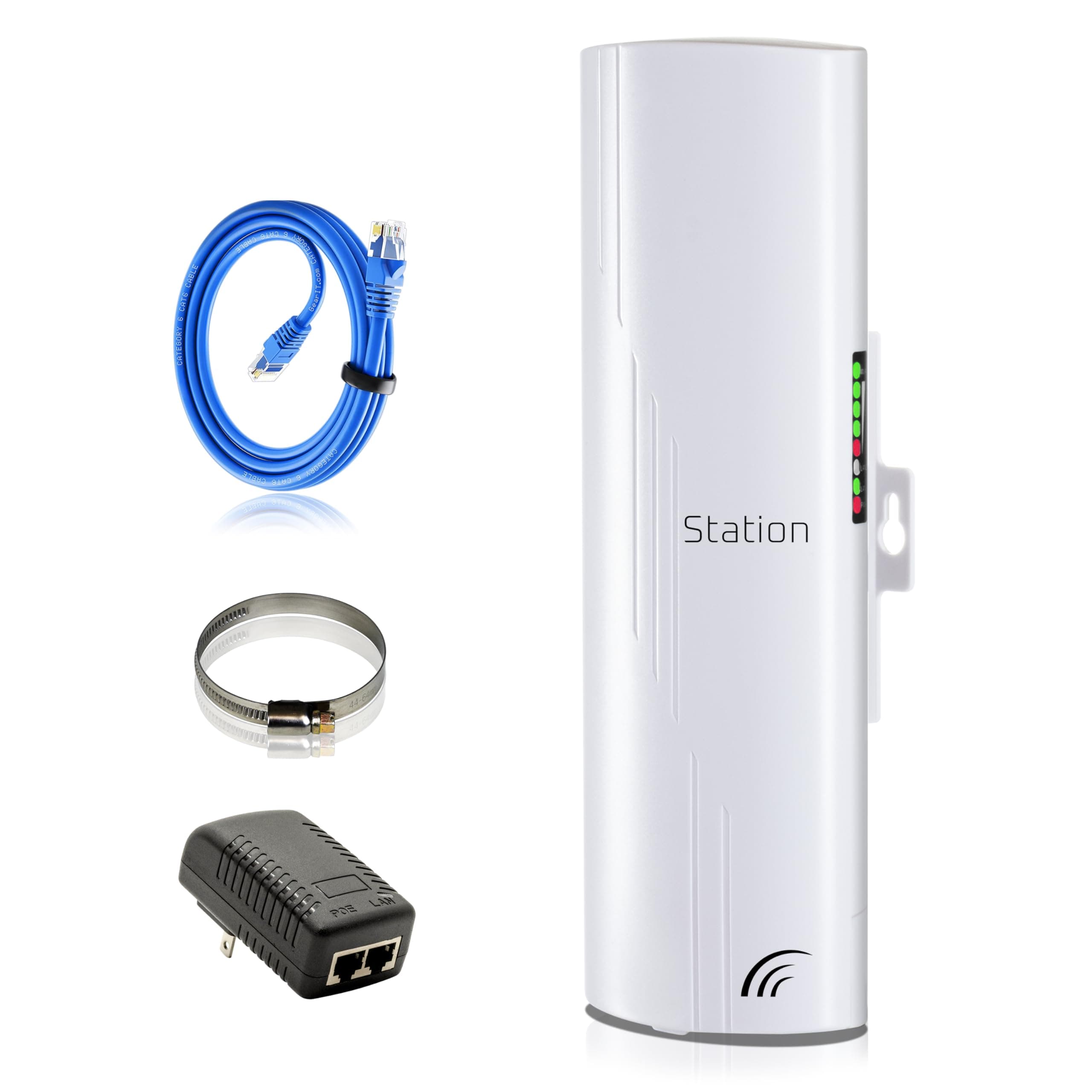 Wireless Bridge Point to Point Outdoor WiFi, Wireless Network Expansion Kit, Long Range High Speed 5G | 2 Units Bridge Kit Complete Pre-Configured - P2P Long Range (Slave) (3KM Slave Station)