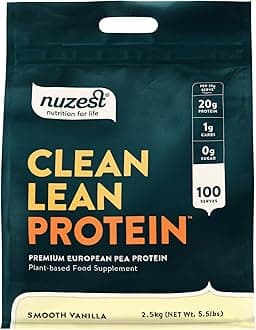 Vegan Protein Powders by Nuzest - Clean Lean Protein - Smooth Vanilla - Plant Based Pea Protein Shake - Low Calorie & Low Carb - Gluten Free - Dairy Free - 2.5kg (100 Servings)