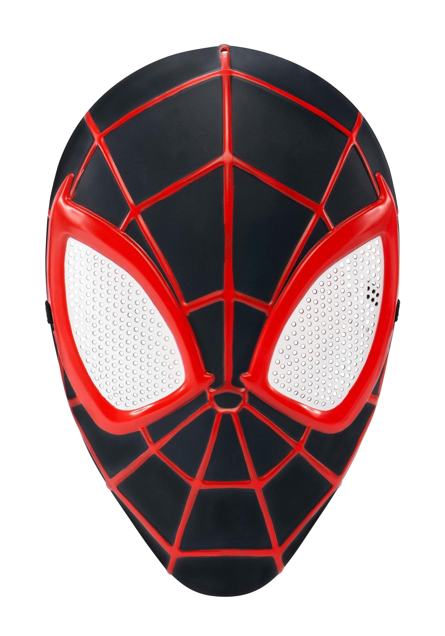 Jazwares Marvel Youth Miles Morales Mask - 3D Plastic Mask with Elastic Strap Standard Black