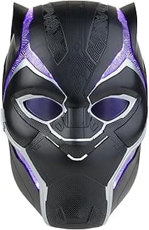 Marvel Legends Black Panther Premium Electronic Role Play Helmet with Light FX and Flip Up/Flip Down Lenses, Roleplay Item Multi color