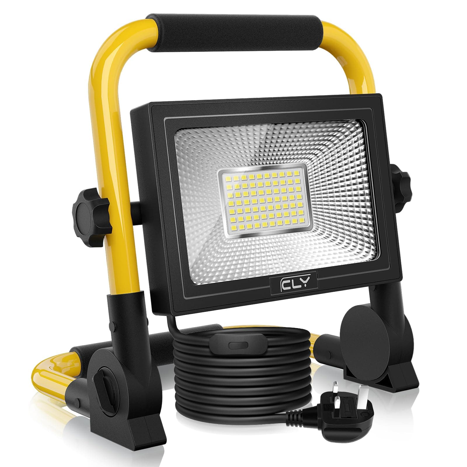 60W LED Work Light 5200LM, Job Site Light, Plug in Folding FloodLight, Po...
