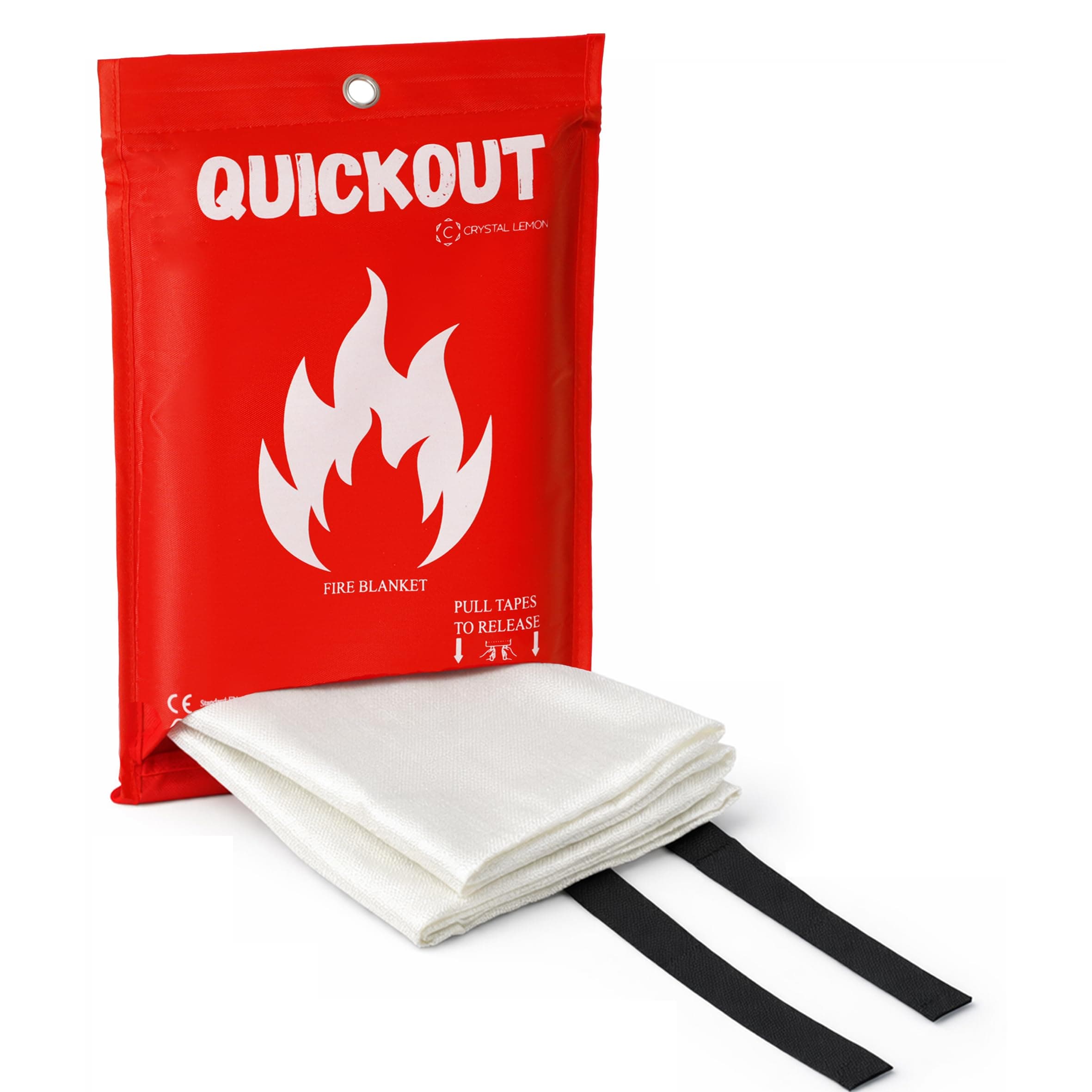 C CRYSTAL LEMON Fire Blanket Survival Cover for Kitchen – Home Safety Heat Protection for Small Cooking Accidents and Fire Suppression