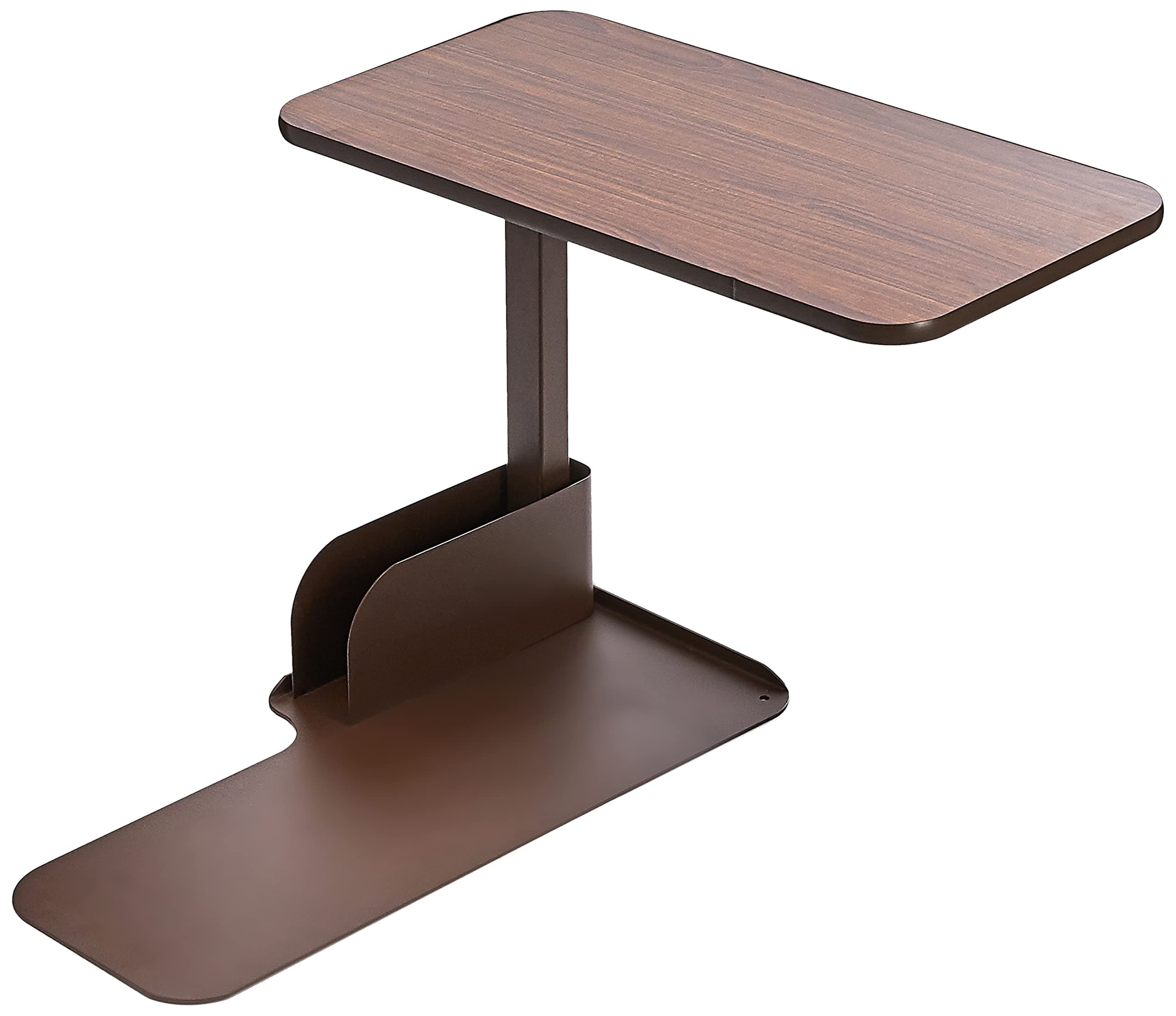 13085LN Left Side Seat Lift Chair Overbed Table, Walnut