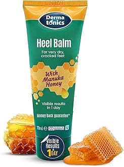 Dermatonics Fast-Acting Manuka Honey Heel Balm | Nourishing Formula for Very Dry and Cracked Heels | Visible Results in Just 1 Day | Suitable for Diabetics | 70 ml
