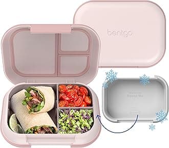 Chill Max Leak-Proof XL Lunch Box - Included Ice Pack Keeps Food Cold; 5-Cup Capacity for Ages 8+, 3 or 4 Compartment Bento Box, BPA-Free, Dishwasher Safe (Pink Cloud & Blush)