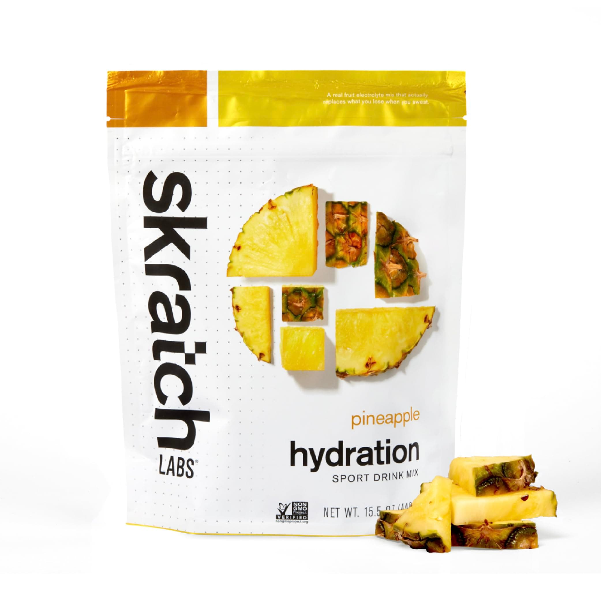 Skratch Labs Hydration Sports Drink Mix – Real‑Fruit Electrolyte Powder for Fast Hydration & Endurance | Pineapple | 20 Servings | Vegan, Non‑GMO, Clean Ingredients