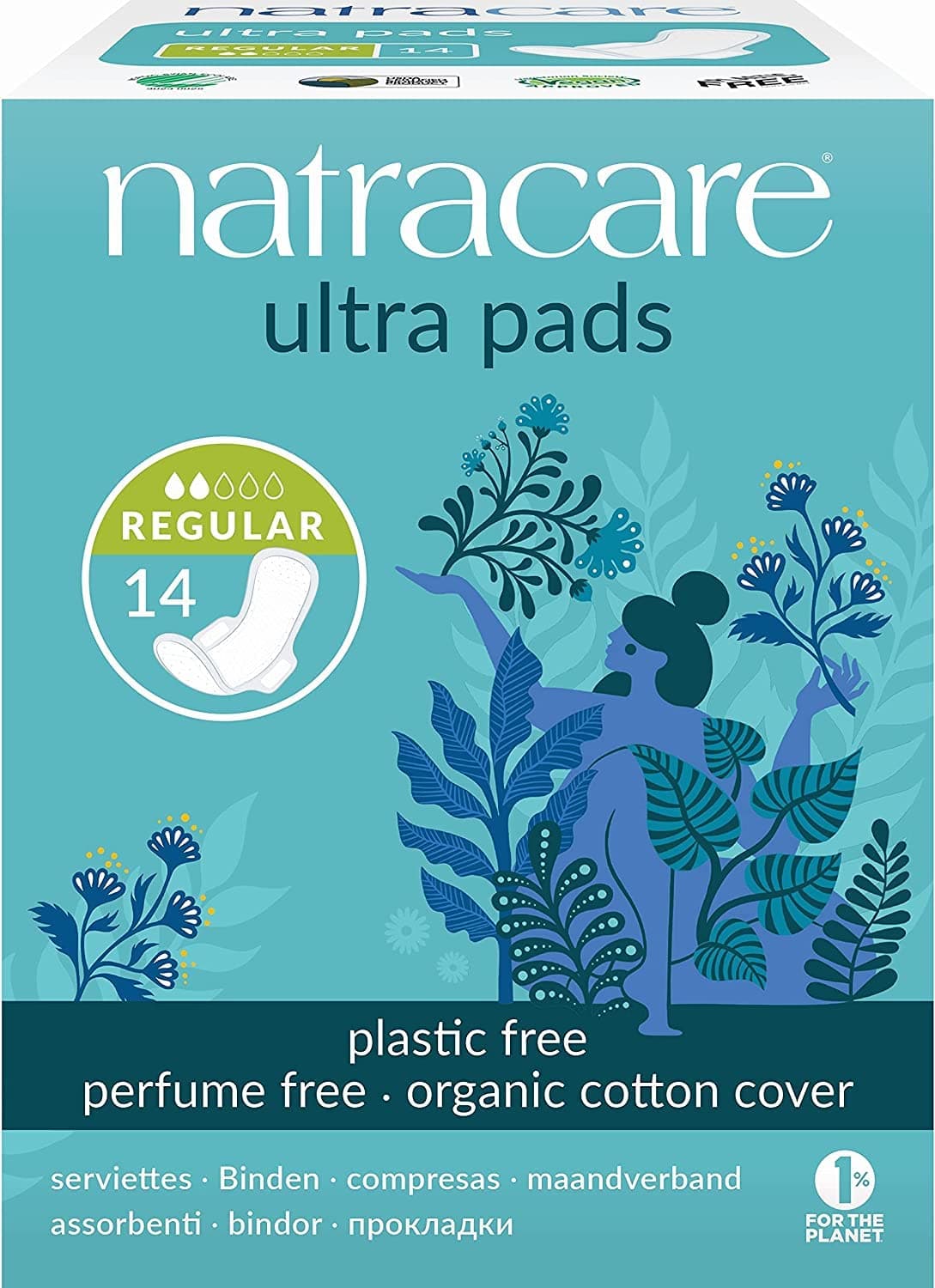 Natracare Ultra Regular Pad with Wings 14 count (Pack of 2)