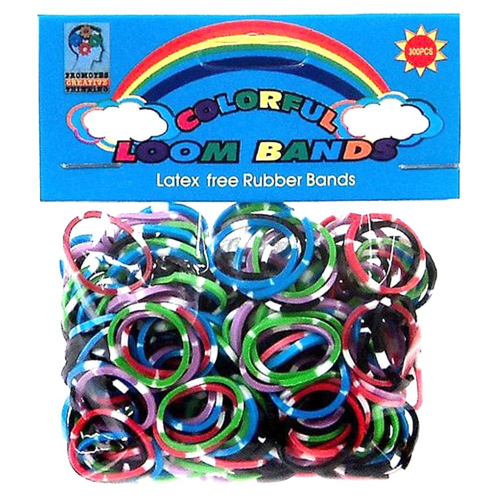 300 MULTI-COLOR POLKA DOT Rubber Bands with 'S' Clips